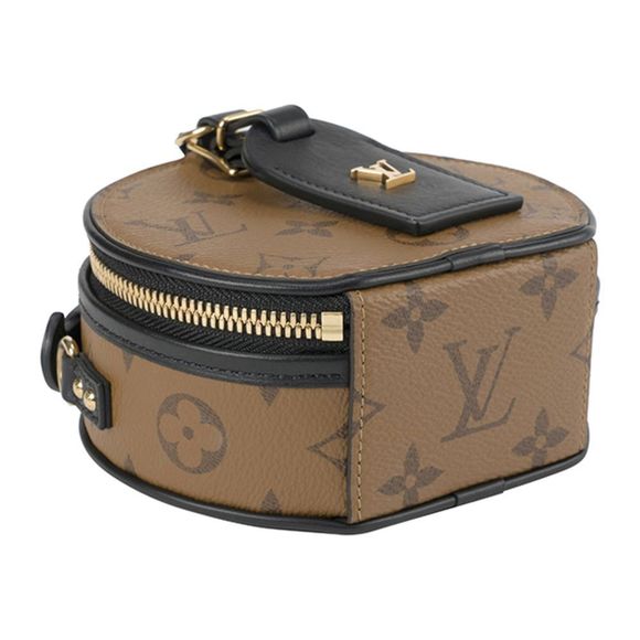 Louis Vuitton Reverse Monogram Boite Chapeau Souple Canvas Shoulder Bag Brown - Picture 3 of 8